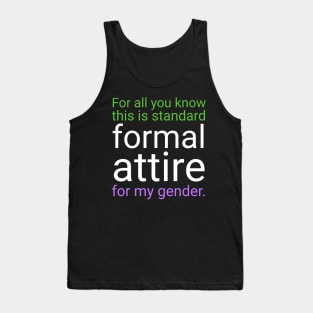 Formal Attire - Green over Purple Tank Top